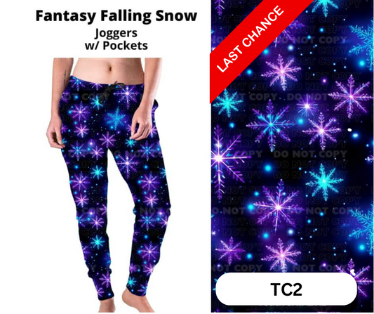 Fantasy Falling Snow Joggers