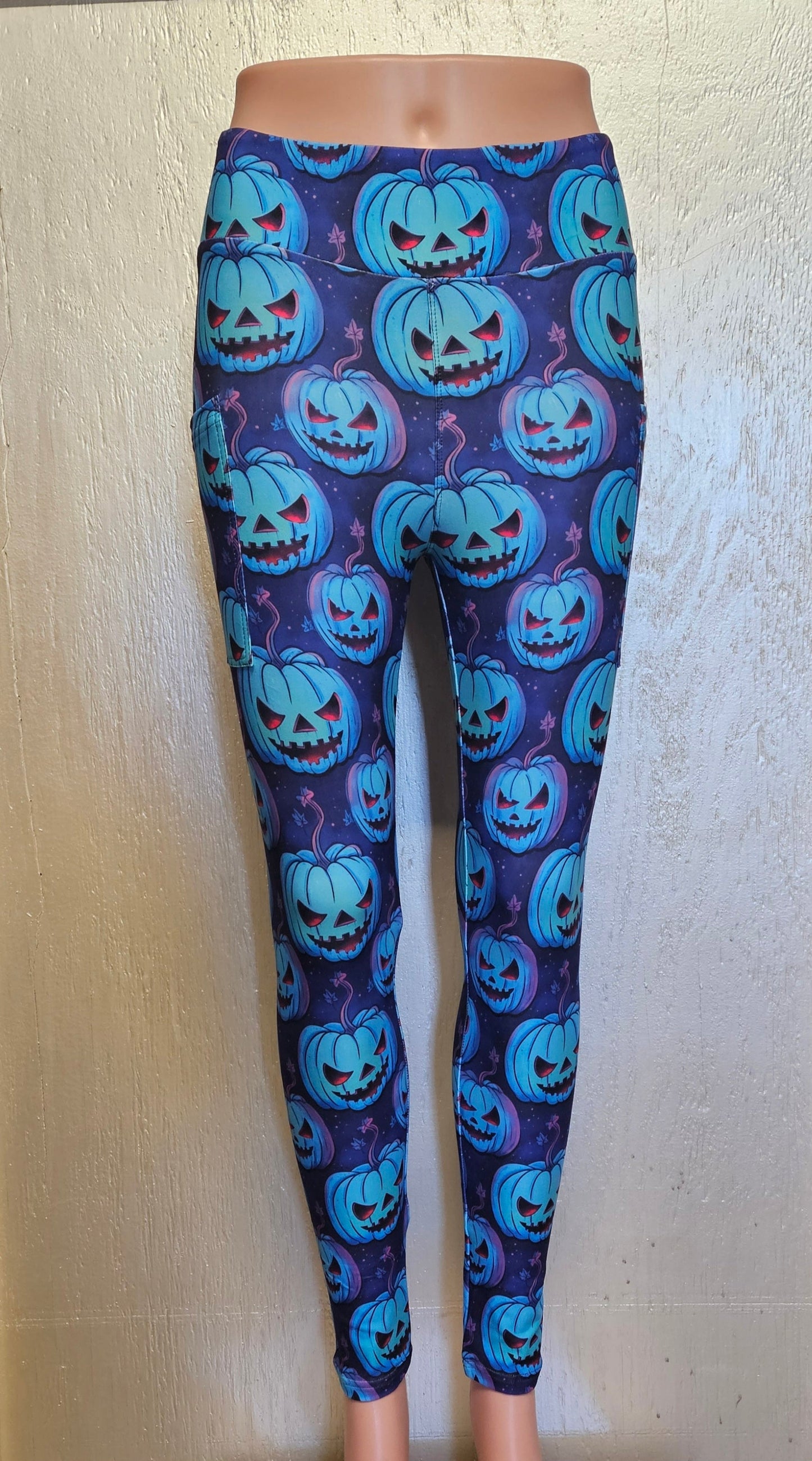 Purple Pumpkins leggings with pockets