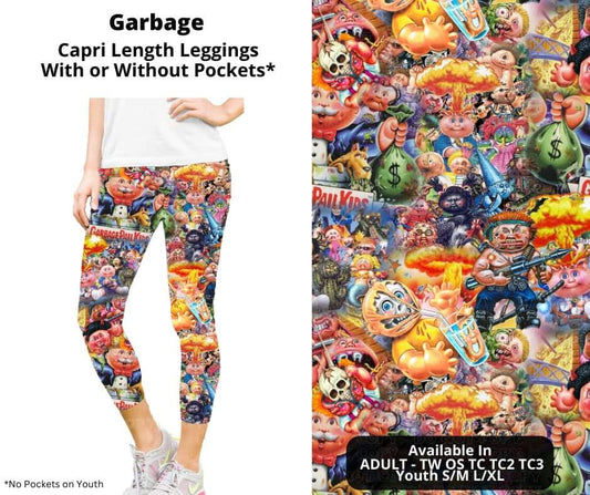 Garbage Capri Length Leggings w/ Pockets