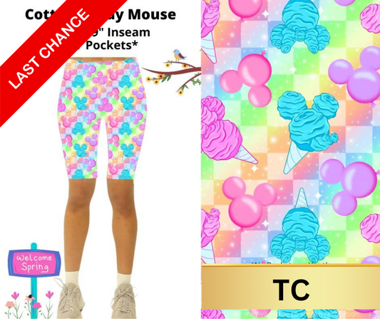 Cotton Candy Mouse 9" Shorts w/ Pockets
