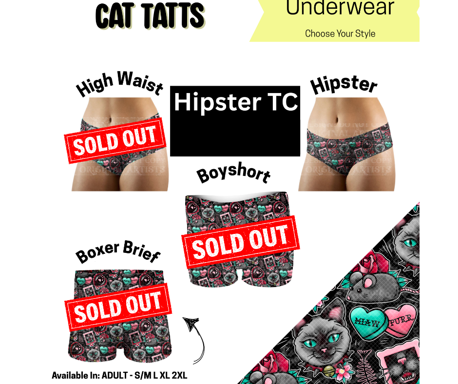 Cat Tatts Hipster Underwear