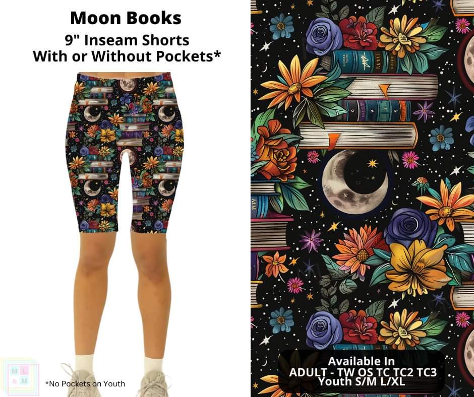 Moon Books 9" Shorts w/ Pockets