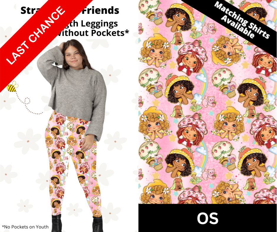 Strawberry Friends Full Length Leggings w/ Pockets