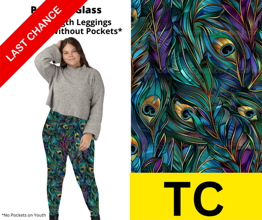 Peacock Glass Full Length Leggings w/ Pockets