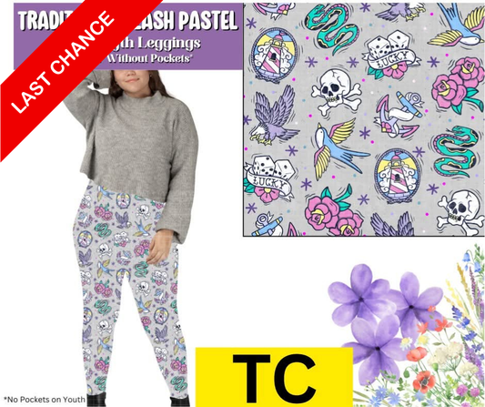 Traditional Flash Pastel Full Length Leggings w/ Pockets