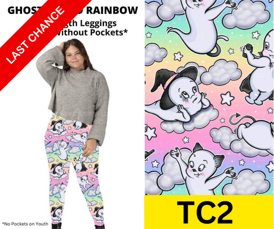 Ghost Friend Rainbow Full Length Leggings w/ Pockets