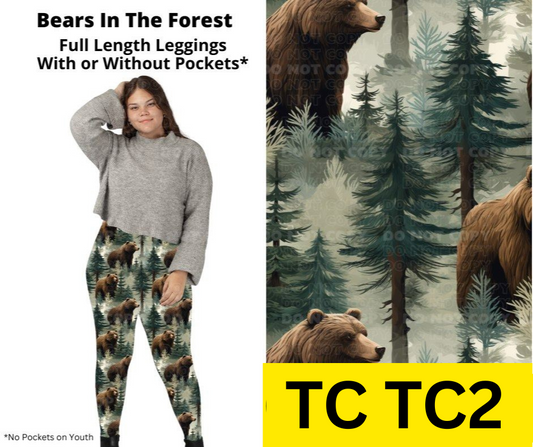 Bears In The Forest Full Length Leggings w/ Pockets