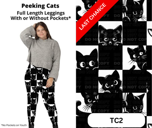 Peeking Cats Full Length Leggings w/ Pockets