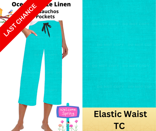 Ocean Breeze Linen Capri Gauchos