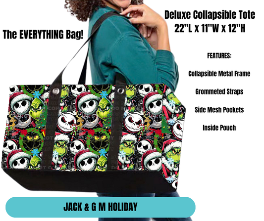 Jack & G M Holiday Floral Collapsible Tote