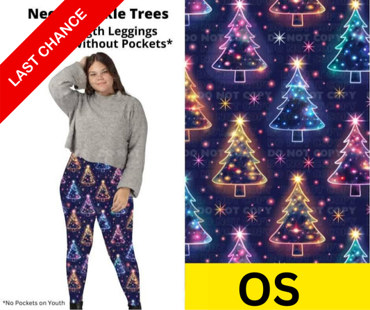 Neon Twinkle Trees Full Length Leggings w/ Pockets