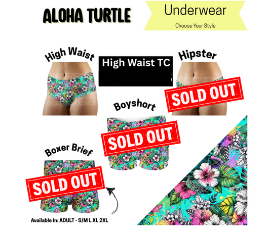 Aloha Turtle High Waist Underwear