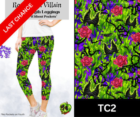 Rose Thorn Villain Capri Length Leggings