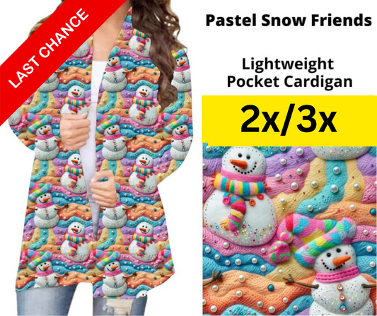 Pastel Snow Friends Pocket Cardigan