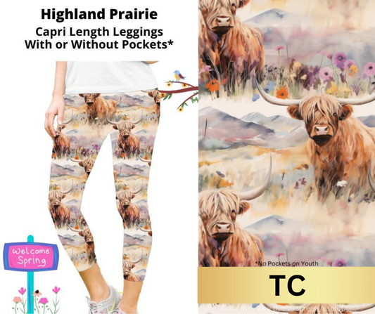 Highland Prairie Capri Length Leggings w/ Pockets