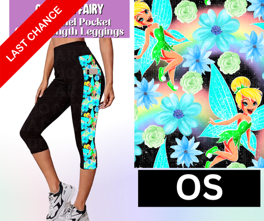 Glowing Fairy Side Panel Pocket Capri Length Leggings