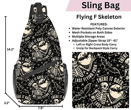 Floral F Skeleton Sling Bag