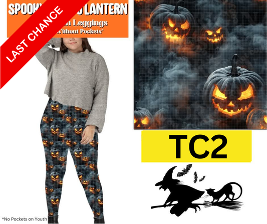 Spooky Jack O'Lantern Full Length Leggings w/ Pockets