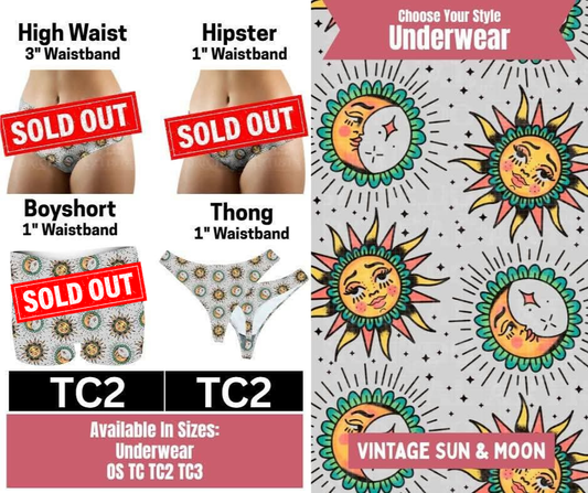 Vintage Sun & Moon Thong Underwear
