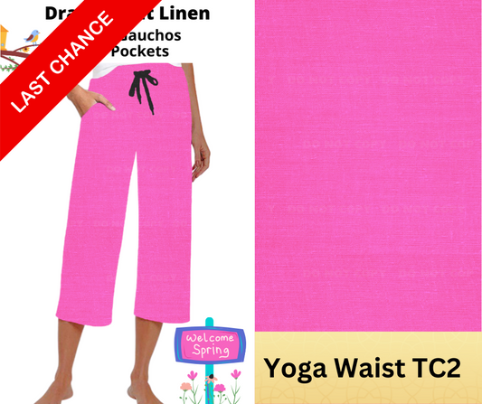 Dragonfruit Linen Capri Gauchos