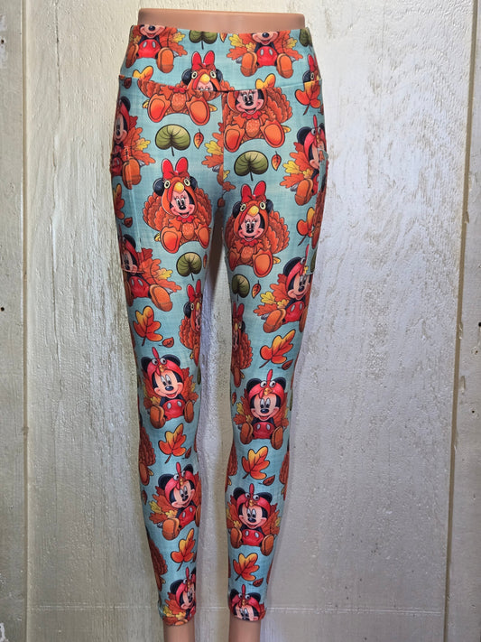 Autumn mouse leggings with pockets