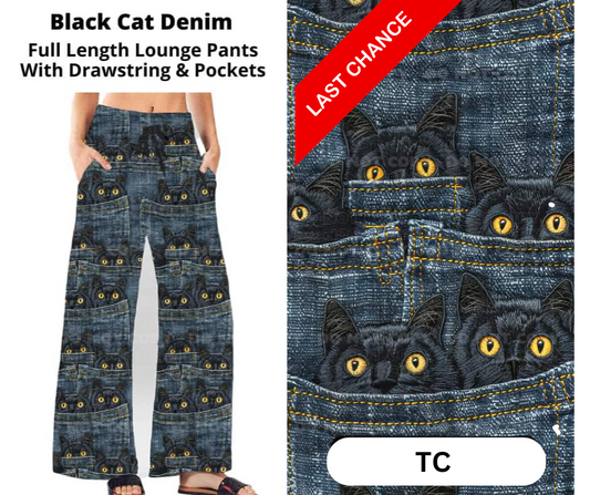 Black Cat Denim Full Length Lounge Pants