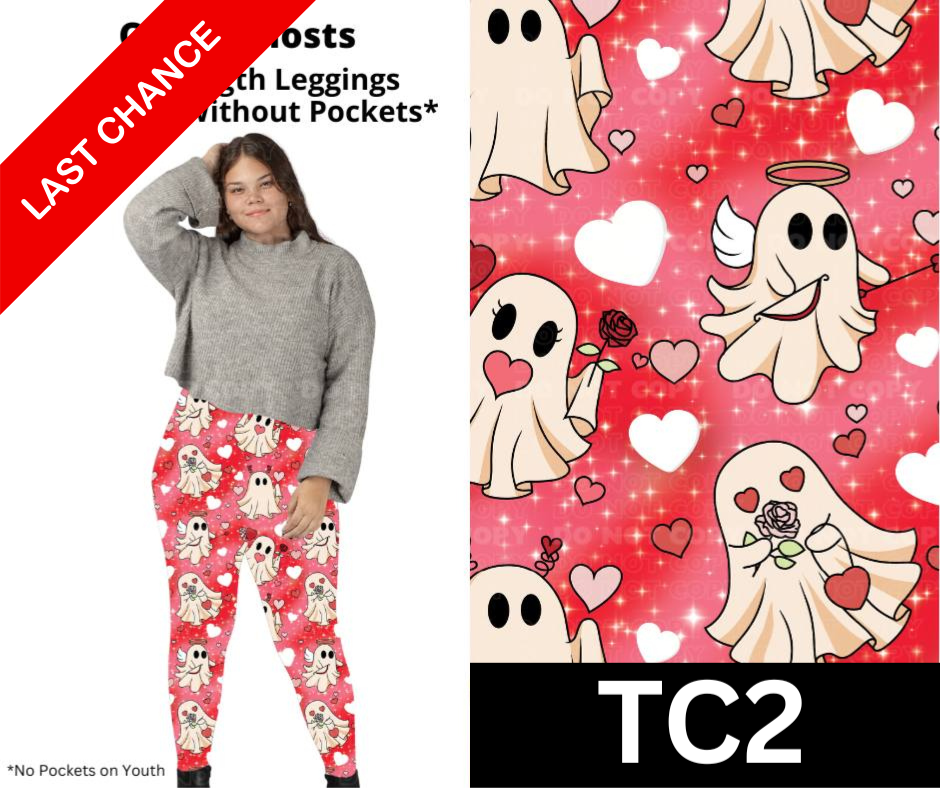 Cupid Ghosts Full Length Leggings w/ Pockets