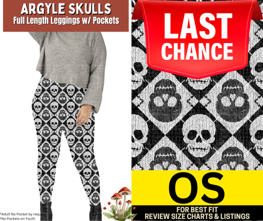 Argyle Skulls Leggings w/ Pockets