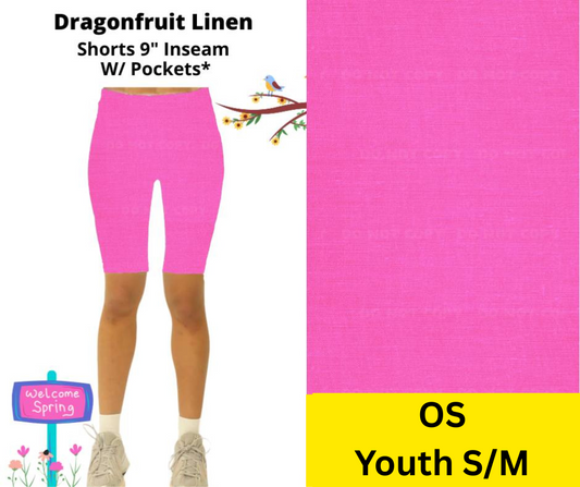Dragonfruit Linen Jamaica Shorts w/ Pockets