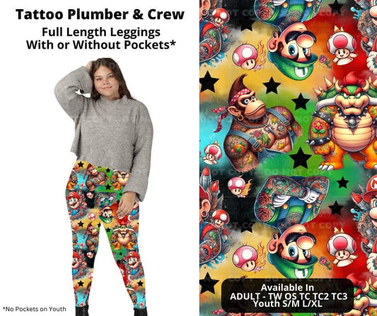 Tattoo Plumber & Crew Full Length Leggings w/ Pockets