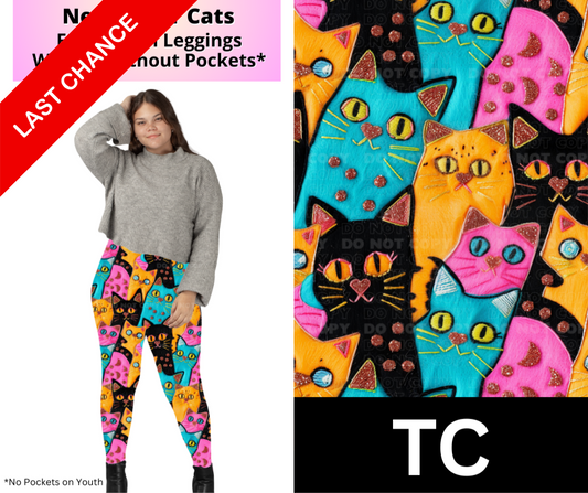 Neon Fiber Cats Full Length Leggings w/ Pockets