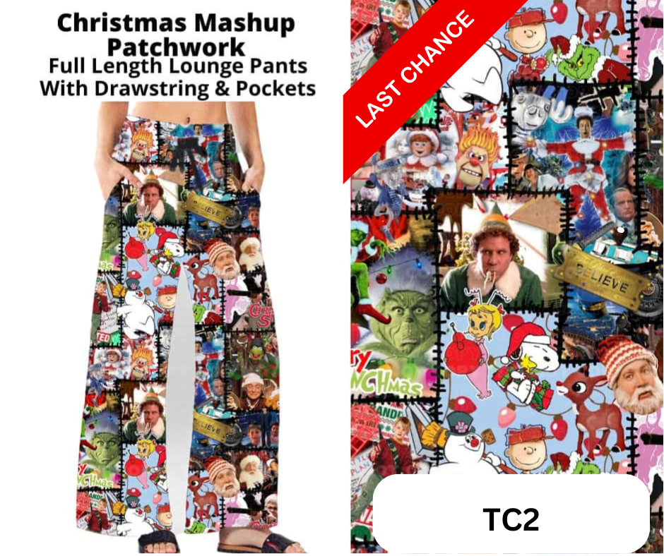 Christmas Mashup Patchwork Full Length Lounge Pants