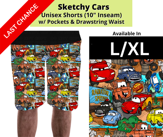 Sketchy Cars Unisex Shorts