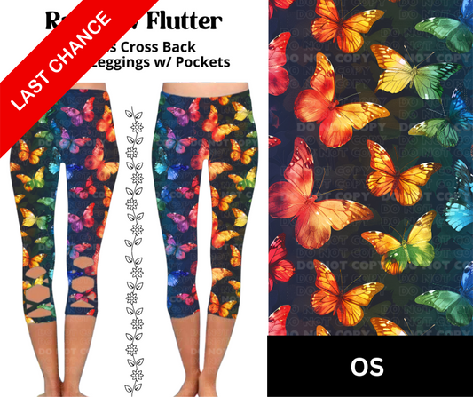 Rainbow Flutter Criss Cross Capri w/ Pockets