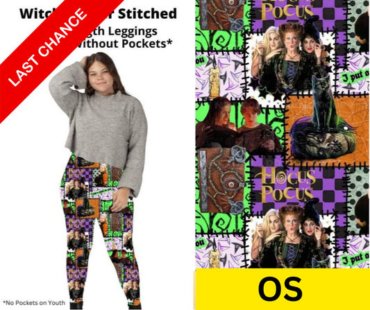 Witchy Sisters Stitched Full Length Leggings w/ Pockets