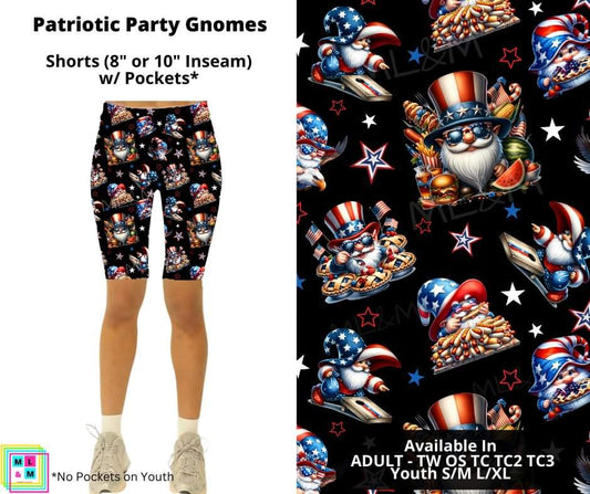 Patriotic Party Gnomes Shorts w/ Pockets