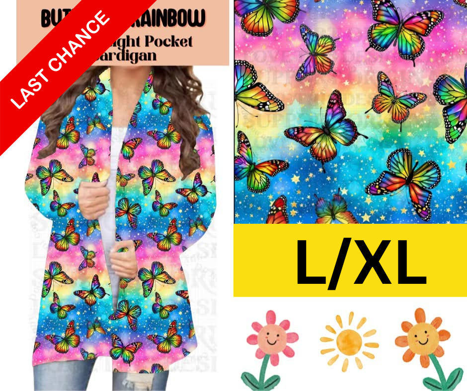 Butterfly Rainbow Pocket Cardigan