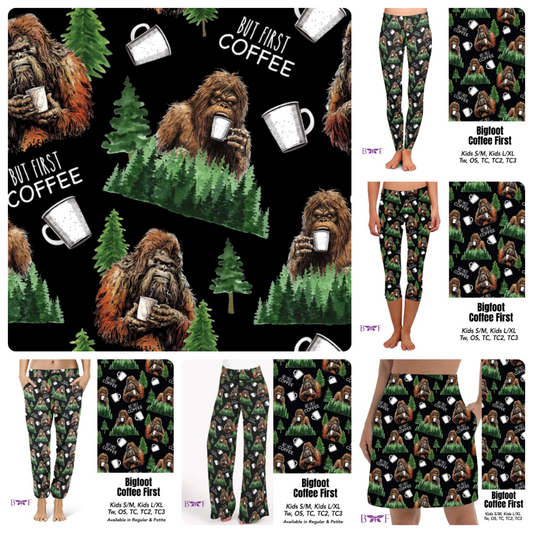 Bigfoot Coffee First leggings, capris, and skorts with pockets