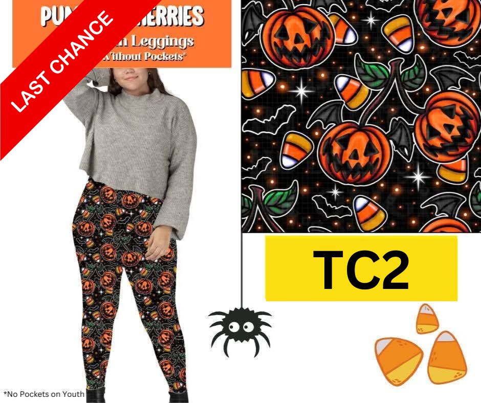 Pumpkin Cherries Full Length Leggings w/ Pockets