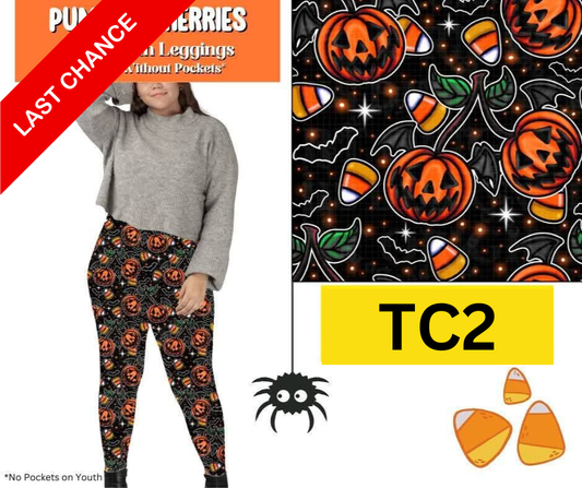 Pumpkin Cherries Full Length Leggings w/ Pockets