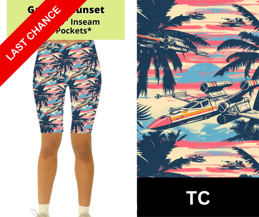 Galactic Sunset Jamaica Shorts w/ Pockets