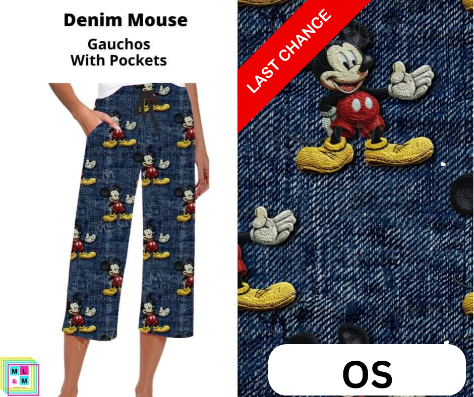 Denim Mouse Capri Gauchos