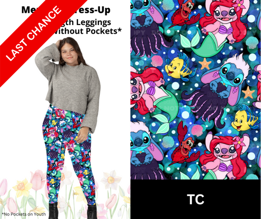 Mermaid Dress- Up Full Length Leggings w/ Pockets