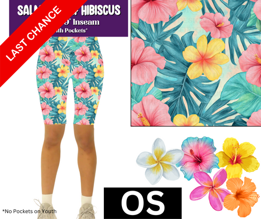 Salmon Surf Hibiscus Jamaica Shorts w/ Pockets