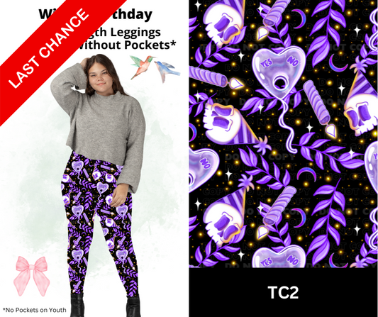 Witchy Birthday Full Length Leggings w/ Pockets