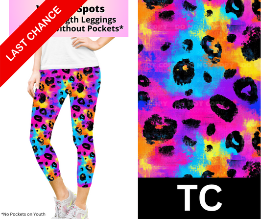 Vibrant Spots Capri Length Leggings w/ Pockets