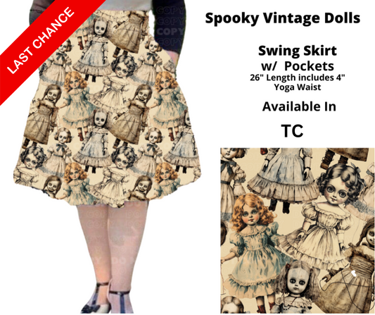 Spooky Vintage Dolls Swing Skirt
