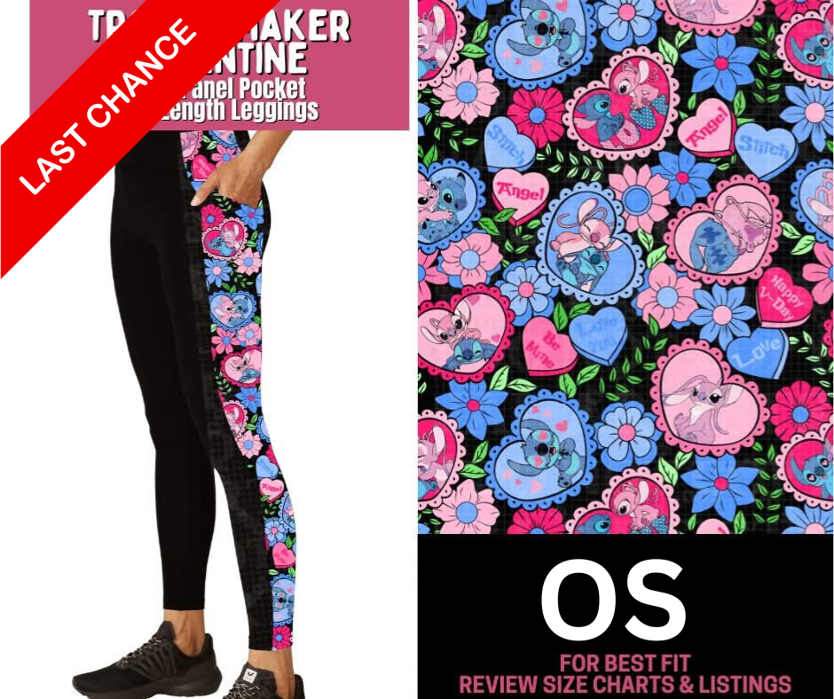Troublemaker Valentine Side Panel Pocket Full Length Leggings