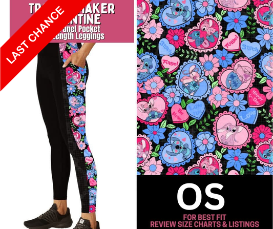 Troublemaker Valentine Side Panel Pocket Full Length Leggings