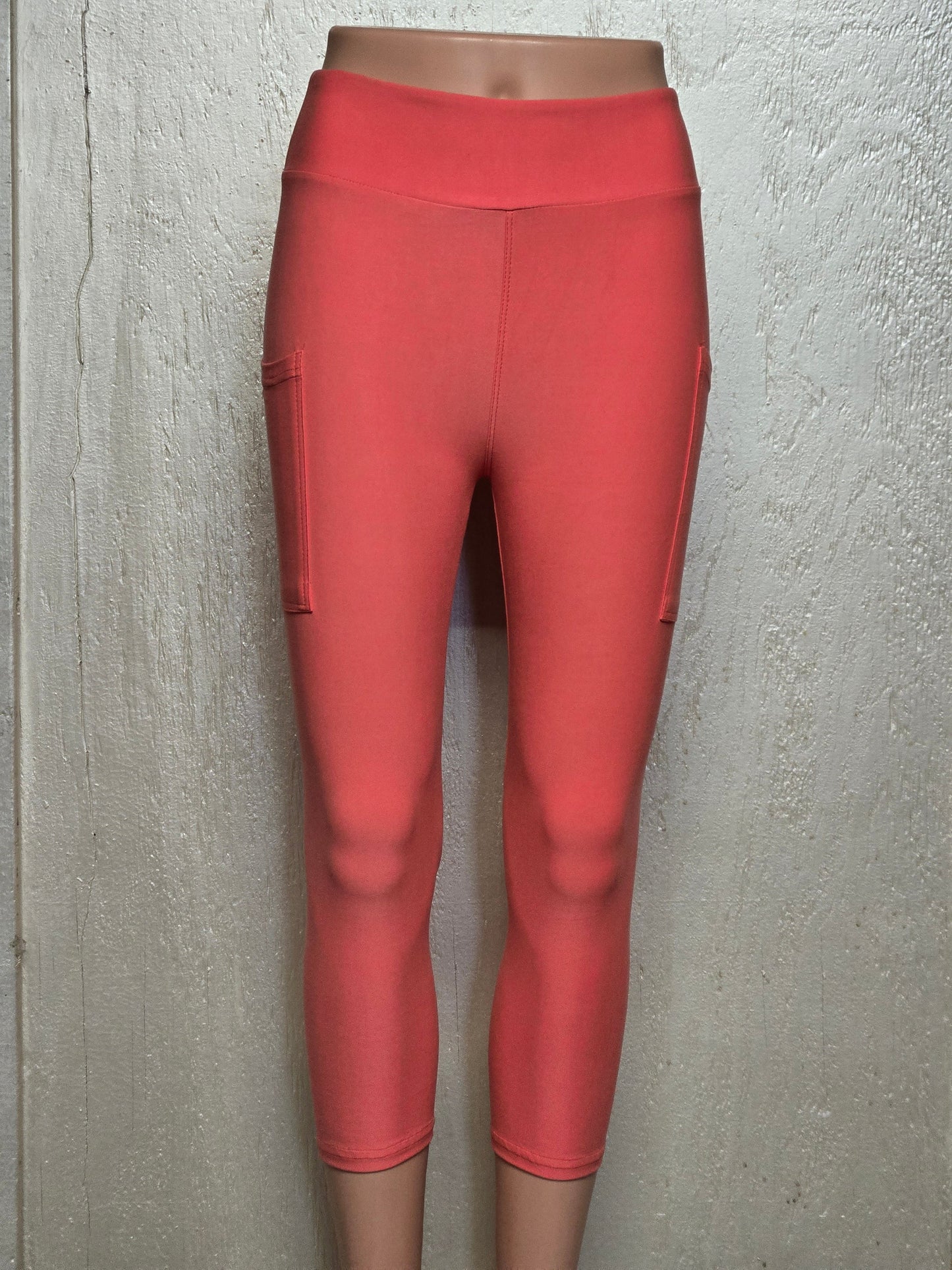 Coral solid capris, skorts and biker shorts with pockets